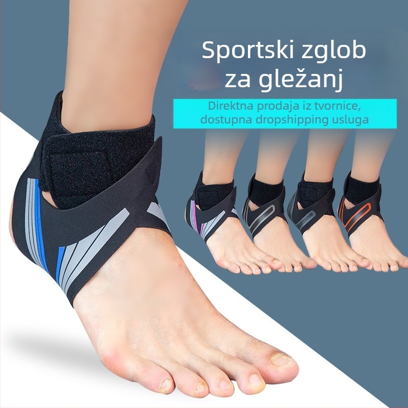 Zaštita gležnja s kompresijom za sport Health Minister, materijali Okcloth/SBR silikon; pogodna za košarku, trčanje, planinarenje, badminton