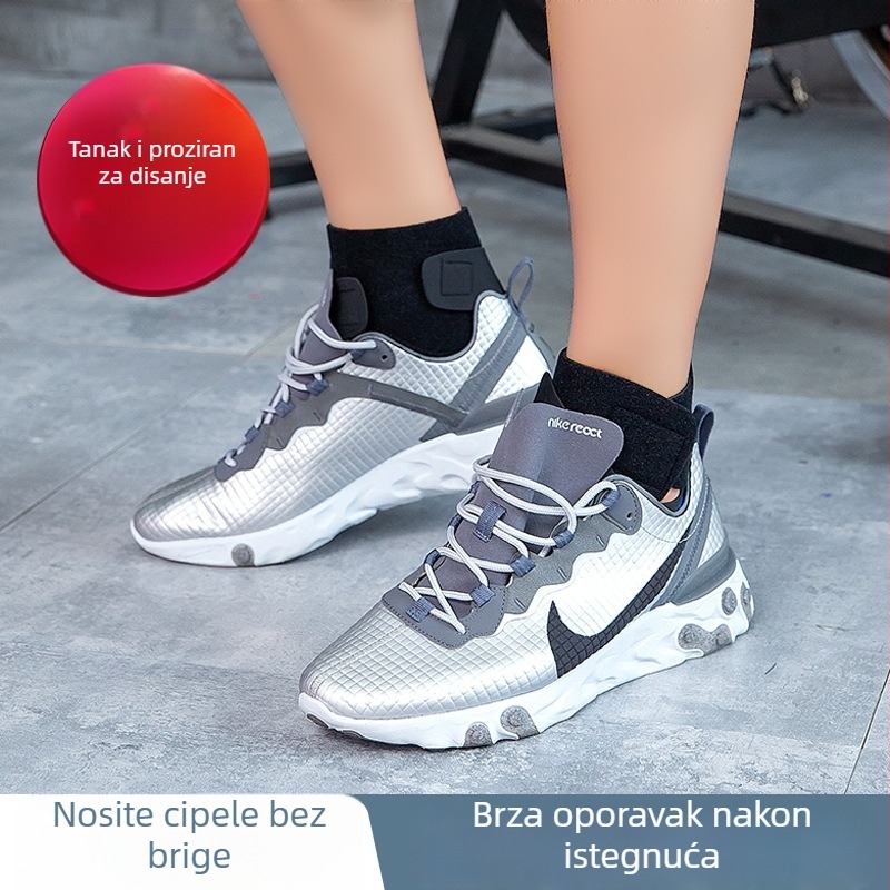 Zaštita gležnja s kompresijom za sport Health Minister, materijali Okcloth/SBR silikon; pogodna za košarku, trčanje, planinarenje, badminton