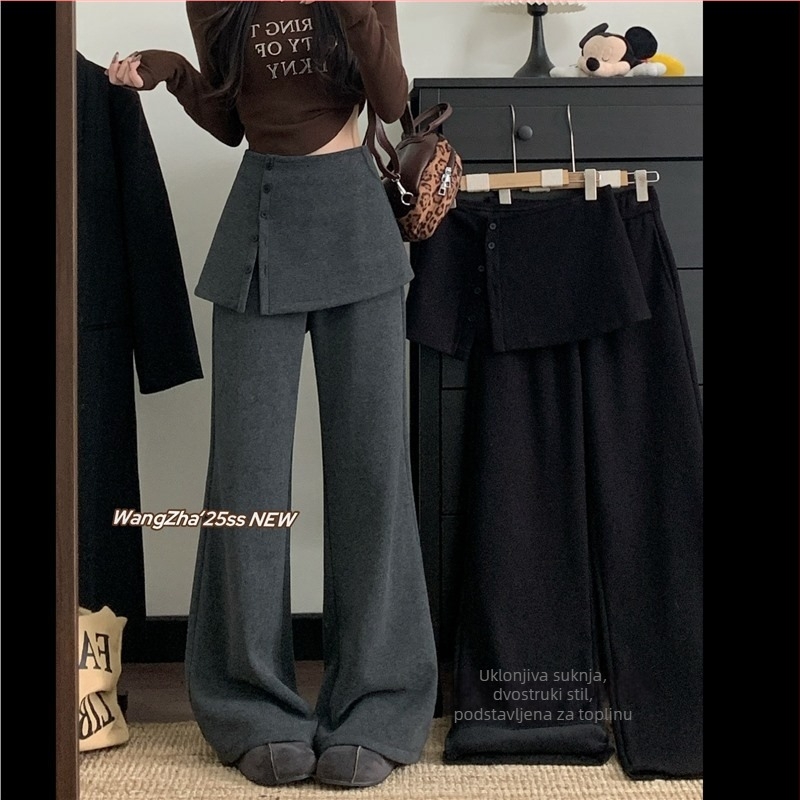 Ženske harem hlače s visokim strukom, tkanina, debele, opušten kroj, proljeće 2025