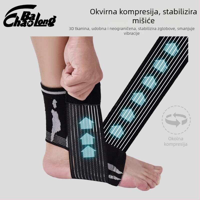 Ortez gležnja sa kompresijom za prevenciju uganuća, pogodna za trčanje, fitness i aktivnosti na otvorenom