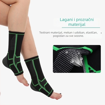 Pletena potpora gležnja s toplinskom kompresijom protiv uganuća, pogodna za trčanje, nogomet, košarku i badminton