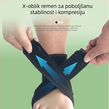 Ortez gležnja za odrasle, elastična i podesiva, protiv uganuća, poliester vlakno