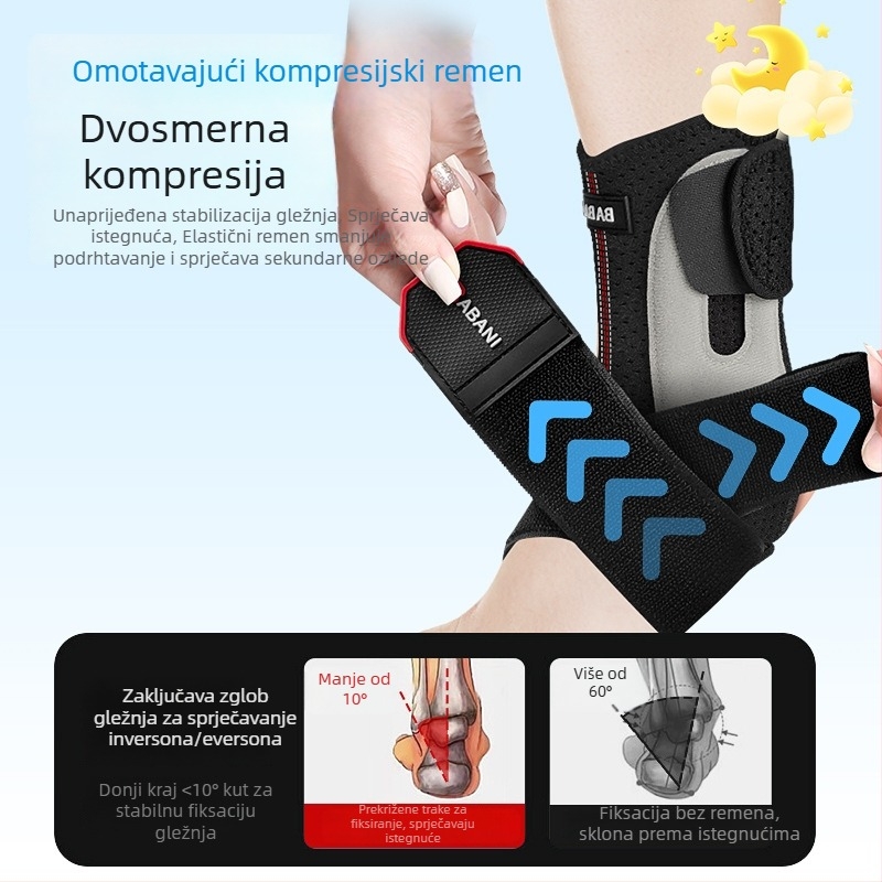 Orteza gležnja za sport, medicinske kvalitete, lagana podrška rehabilitaciji i zaštita od uganuća