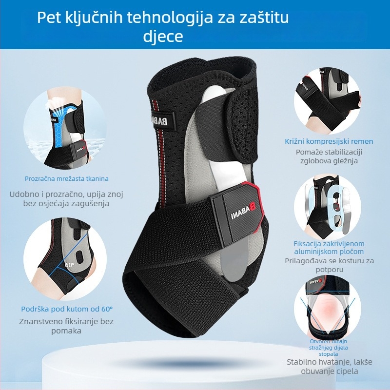 Orteza gležnja za sport, medicinske kvalitete, lagana podrška rehabilitaciji i zaštita od uganuća