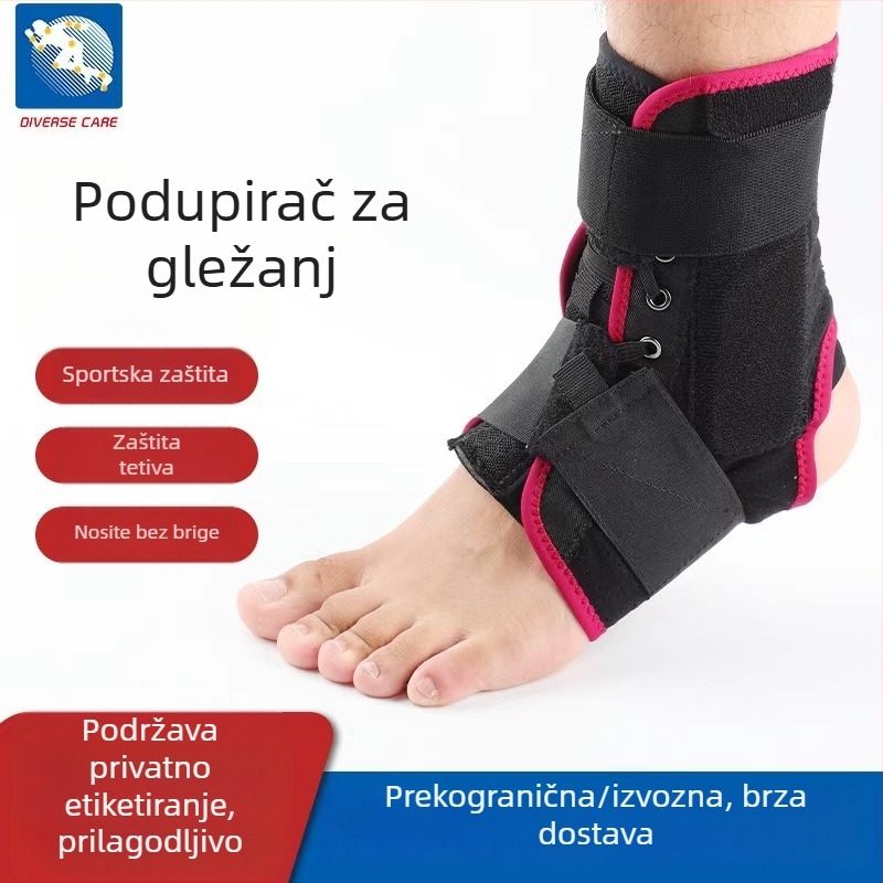 Ortoza gležnja s šinom za uganuće – zaštita za rehabilitaciju, poliester, univerzalna prilagodba, pogodna za nogomet i trčanje