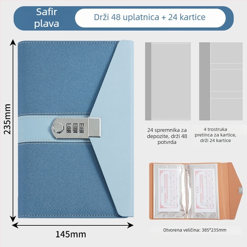 Bilježnica Uno s PU omotom, Dowling papir 80 g, šivano povezivanje, 50–100 stranica, poslovni uredski stil