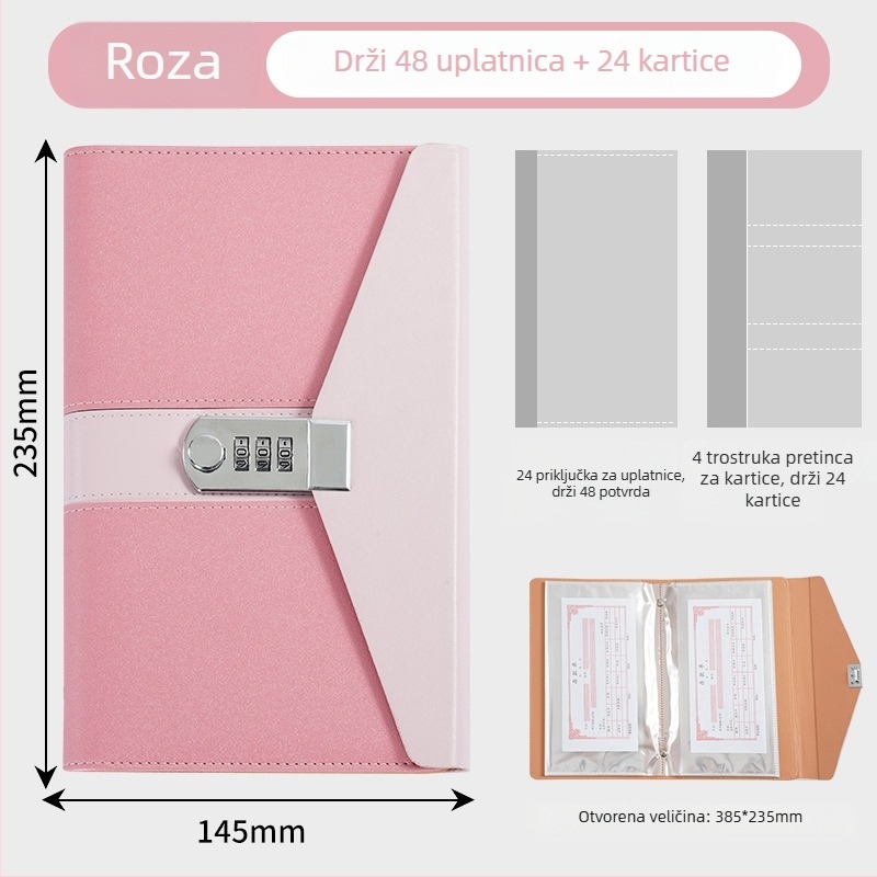 Bilježnica Uno s PU omotom, Dowling papir 80 g, šivano povezivanje, 50–100 stranica, poslovni uredski stil