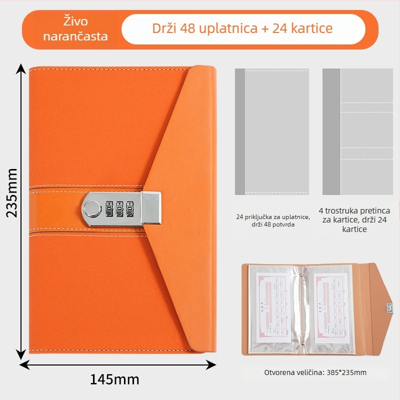 Bilježnica Uno s PU omotom, Dowling papir 80 g, šivano povezivanje, 50–100 stranica, poslovni uredski stil
