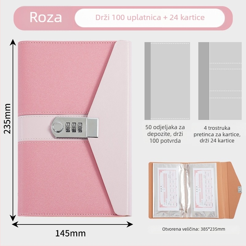 Bilježnica Uno s PU omotom, Dowling papir 80 g, šivano povezivanje, 50–100 stranica, poslovni uredski stil