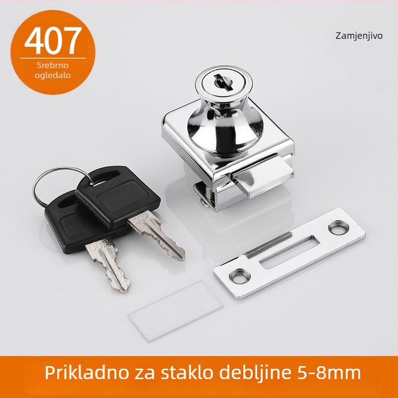 Brava za stakleni ormar – od cinkovog legura, model BOLI-02, marka XH, za vrata i ladice ormara