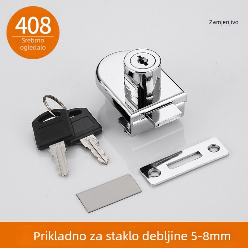 Brava za stakleni ormar – od cinkovog legura, model BOLI-02, marka XH, za vrata i ladice ormara