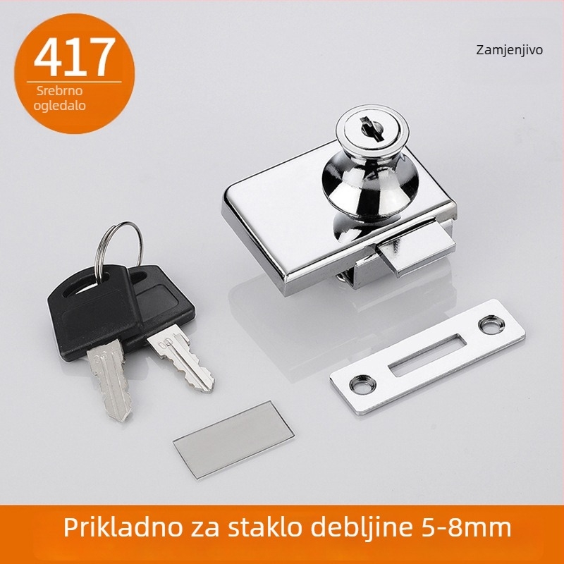 Brava za stakleni ormar – od cinkovog legura, model BOLI-02, marka XH, za vrata i ladice ormara