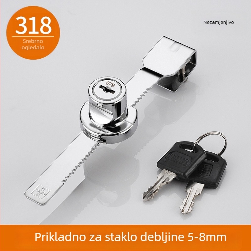 Brava za stakleni ormar – od cinkovog legura, model BOLI-02, marka XH, za vrata i ladice ormara
