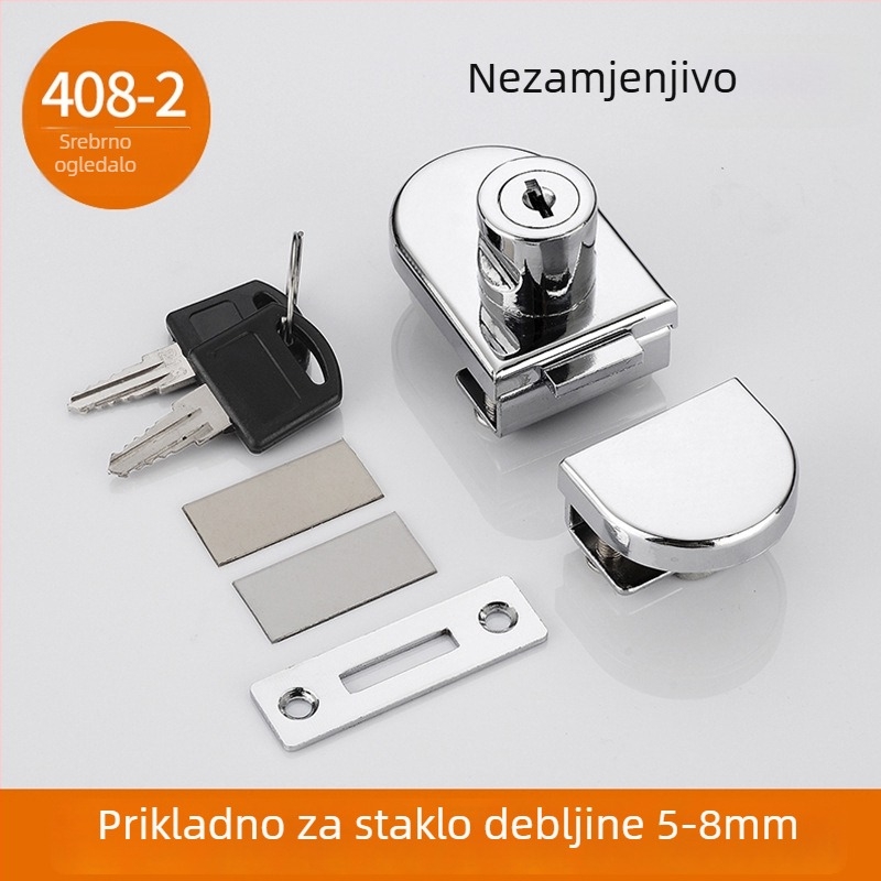 Brava za stakleni ormar – od cinkovog legura, model BOLI-02, marka XH, za vrata i ladice ormara