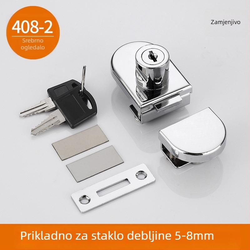 Brava za stakleni ormar – od cinkovog legura, model BOLI-02, marka XH, za vrata i ladice ormara