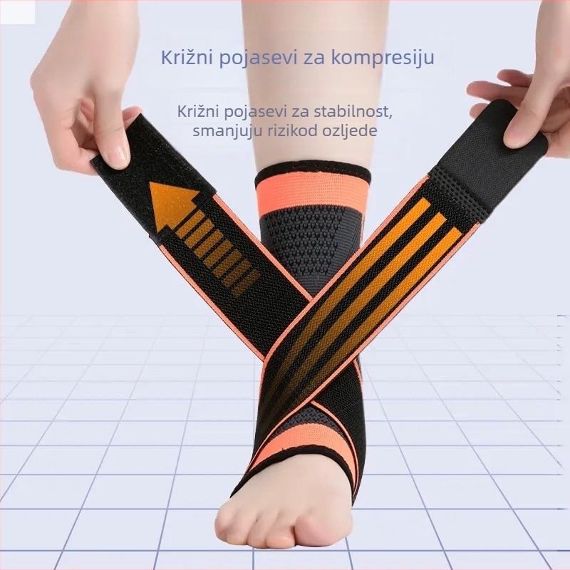 Unisex pleteni kompresijski ortoza za gležanj za sportove: trčanje, košarku i planinarenje, zaštita od uganuća