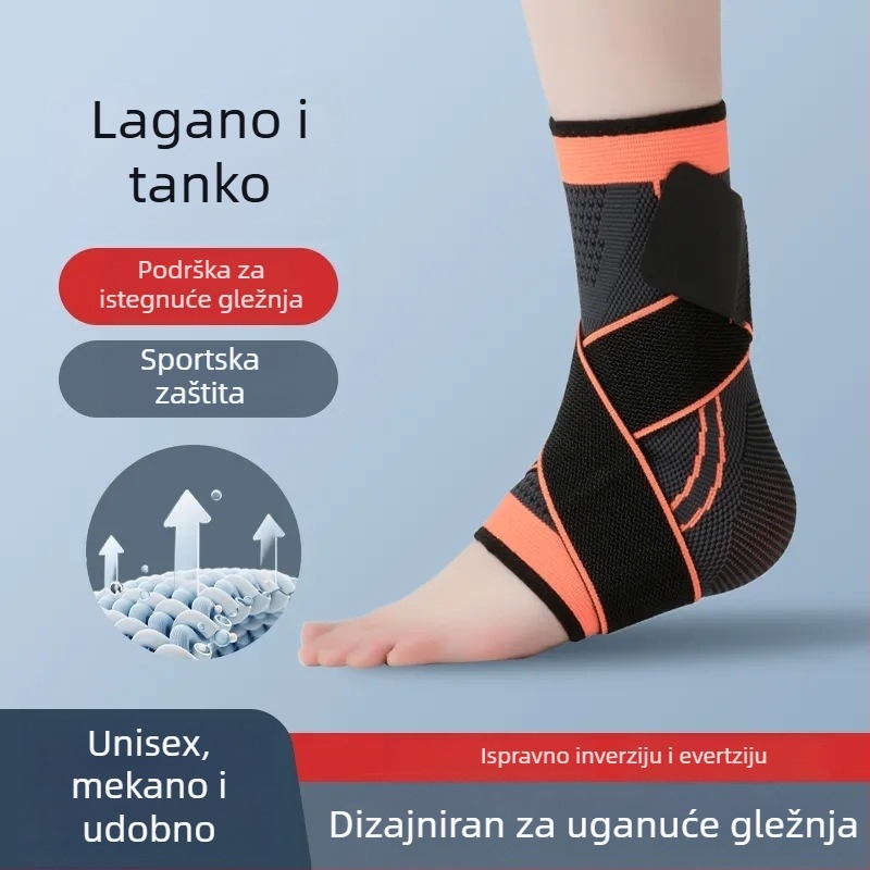 Unisex pleteni kompresijski ortoza za gležanj za sportove: trčanje, košarku i planinarenje, zaštita od uganuća