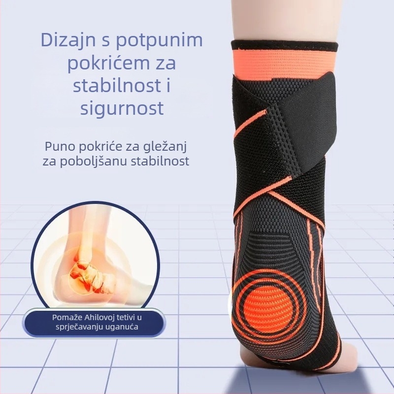 Unisex pleteni kompresijski ortoza za gležanj za sportove: trčanje, košarku i planinarenje, zaštita od uganuća