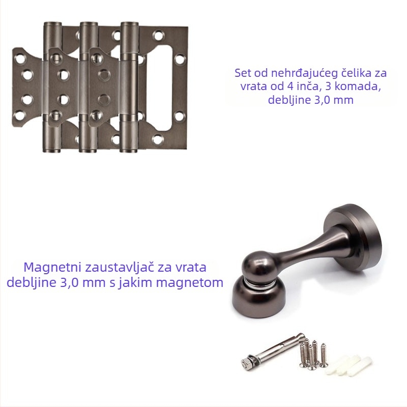 Brava za vrata od cinkove legure 7E309-X17 – mehanička brava za drvena vrata, kupaonska vrata i aluminijska vrata (Yima)