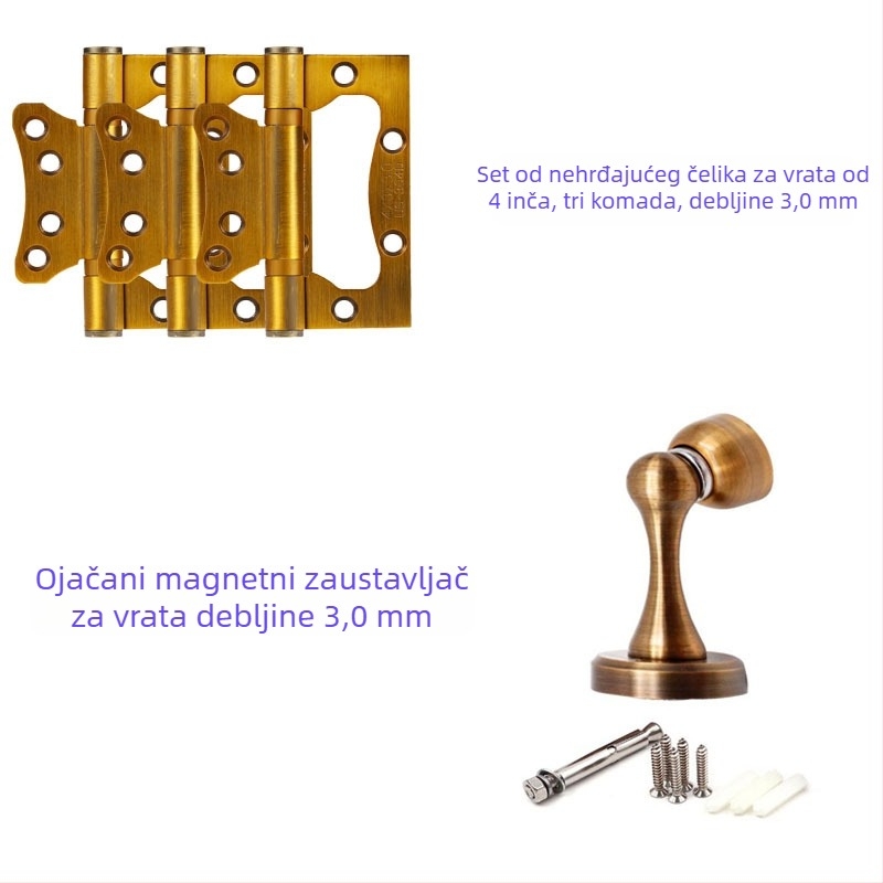 Brava za vrata od cinkove legure 7E309-X17 – mehanička brava za drvena vrata, kupaonska vrata i aluminijska vrata (Yima)