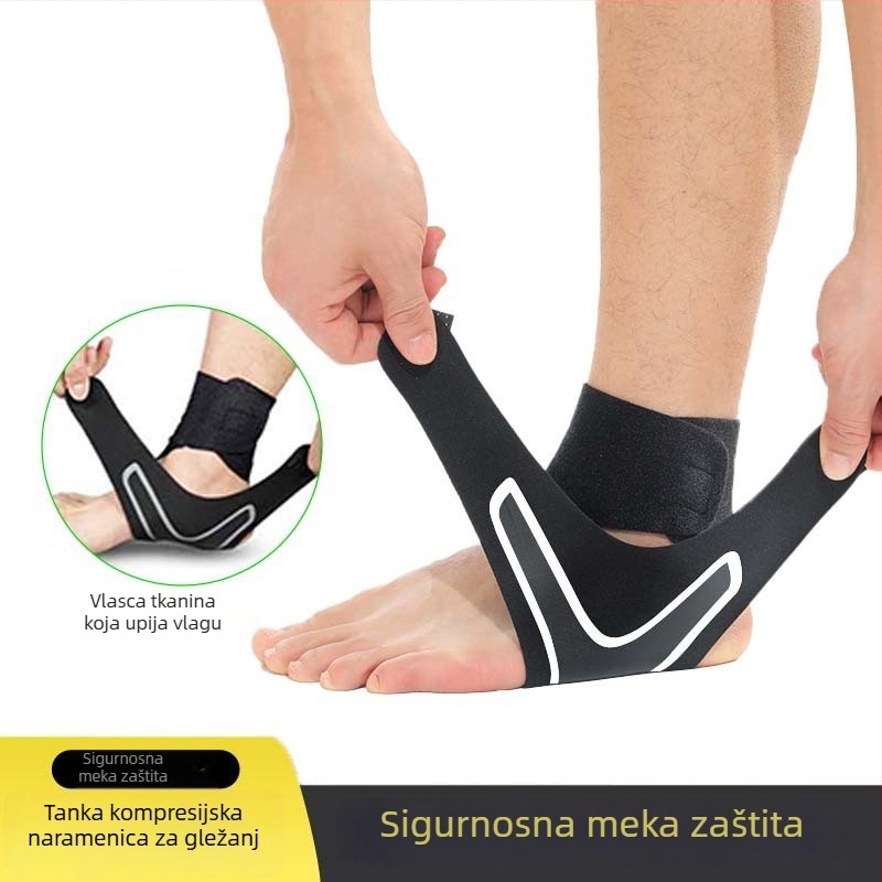 Long Companion JBAK-11 Podrška gležnju s kompresijom, manšetna od poliestera, dvostrani Velcro, za vanjske sportove