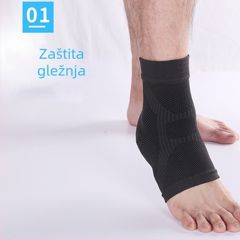 Gležnja potpora, tanka i prozračna elastična kompresijska rukavica za odrasle, pogodna za košarku i trčanje (materijali: najlon, spandeks, lateks, svila)