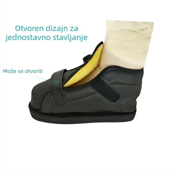 Cipele za zaštitu gležnja za rehabilitaciju ozljede stopala — zaštita gležnja, prozračna mreža i kožna podstava s fleece izolacijom, pogodna za gips