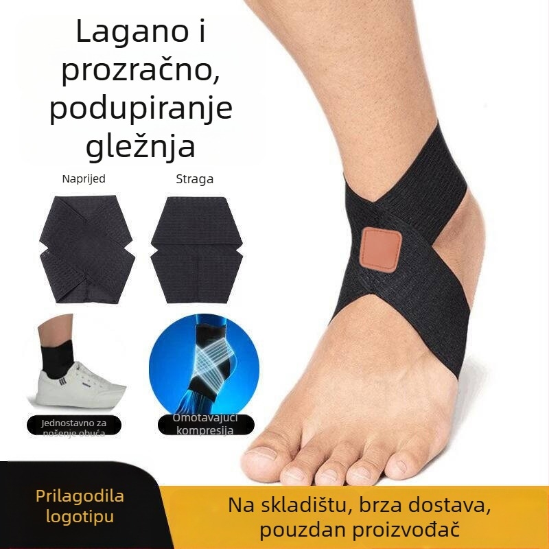 Bomiko gležanj zaštitnik – kompresijski, samoljepljivi, podesivi – za košarku, trčanje i fitness – najlon, lateks svila