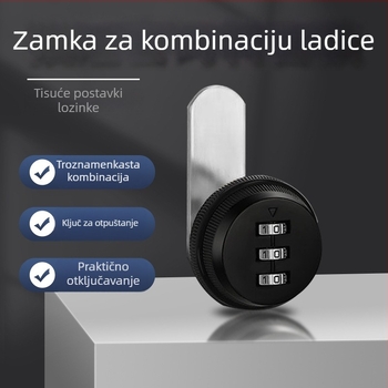 Brava s lozinkom za ladice i ormariće — cinkova legura + plastika; stil laganog luksuza; marka Kingfili