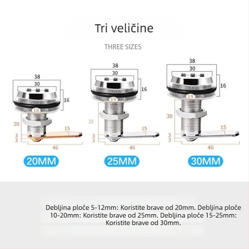 Brava s lozinkom za ladice i ormariće — cinkova legura + plastika; stil laganog luksuza; marka Kingfili