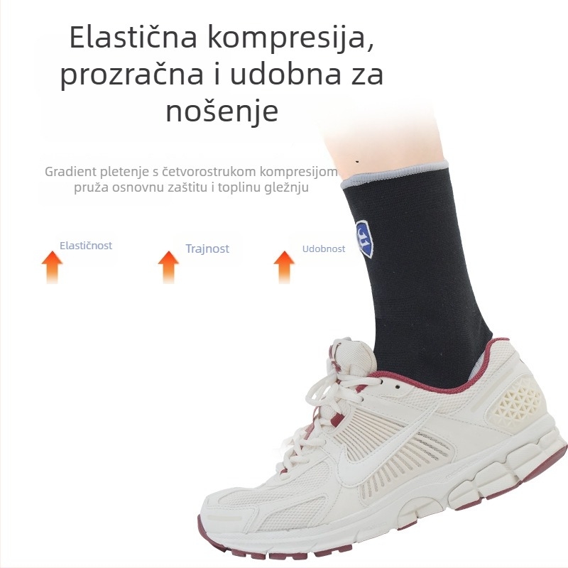 Pleteni gležni štitnik za sport – elastična, prozračna poliester podrška za stabilizaciju gležnja u nogometu i trčanju