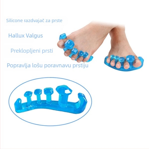 Petodijelni odjeljivač i korektor prstiju (SEBS) za korekciju Hallux valgus, razdvajanje prstiju i sprječavanje preklapanja, pogodno za sve sezone