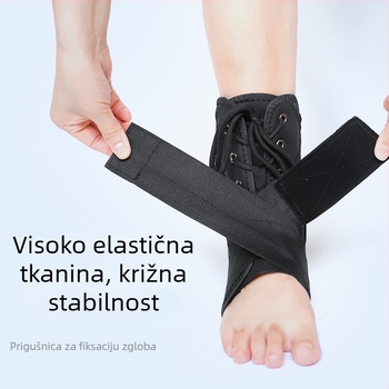Zaštita gležnja s Velcro trakom, elastična kompresija, tijelo od spužve, četverostruka potpora pete