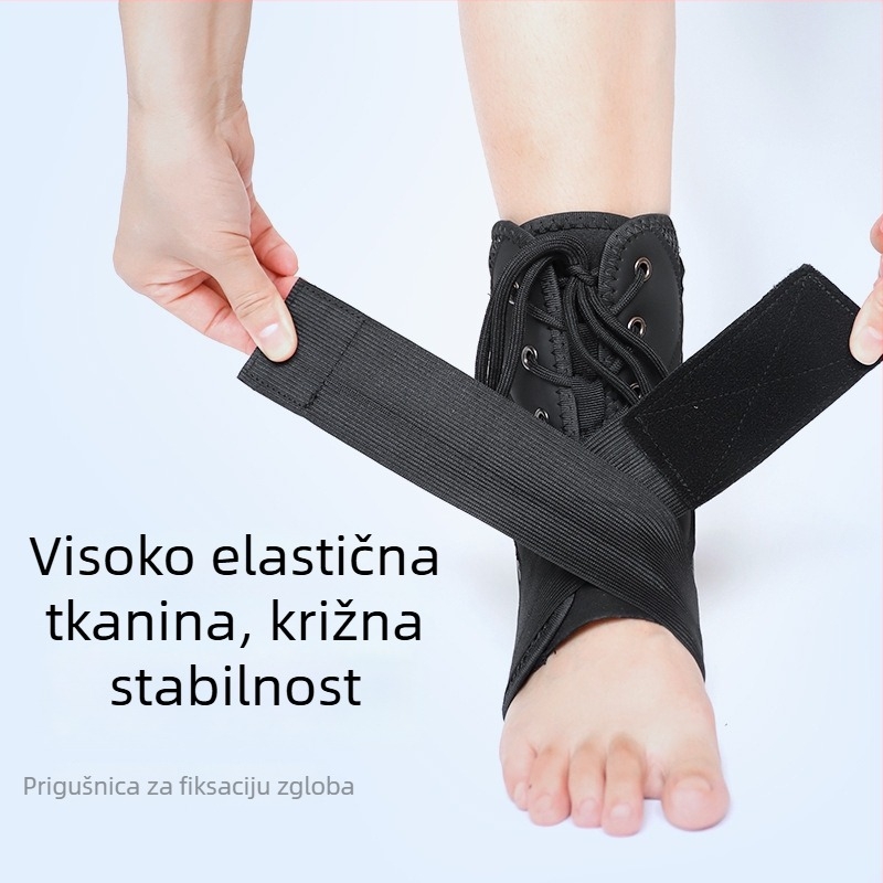 Zaštita gležnja s Velcro trakom, elastična kompresija, tijelo od spužve, četverostruka potpora pete
