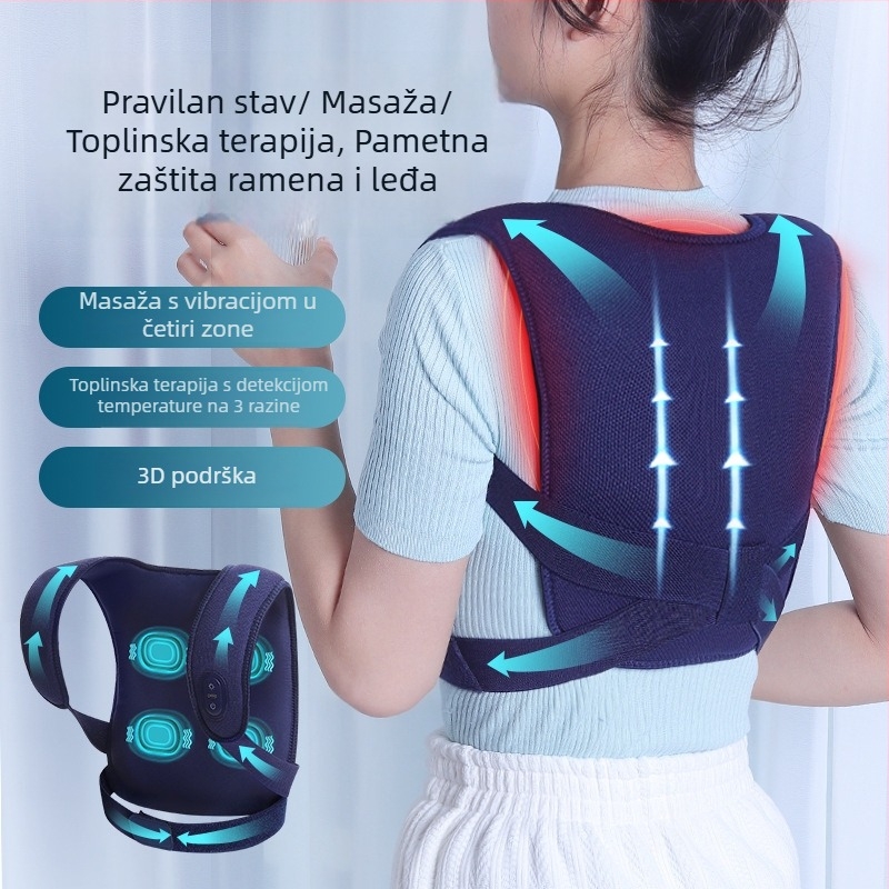 GX-503 Traka za masažu leđa s korekcijom držanja, vibracijom i toplinskim kompresom