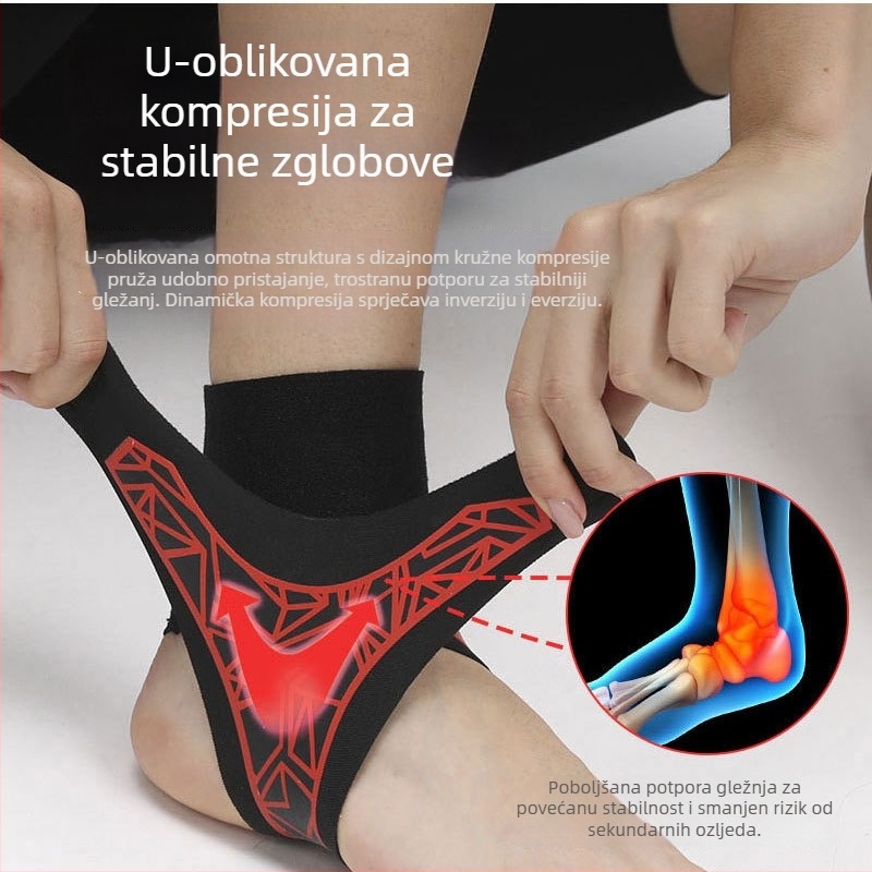 WARS/Voss Podrška za gležanj — ultra-tanka, prozračna kompresijska rukavica za trčanje i prevenciju uganuća