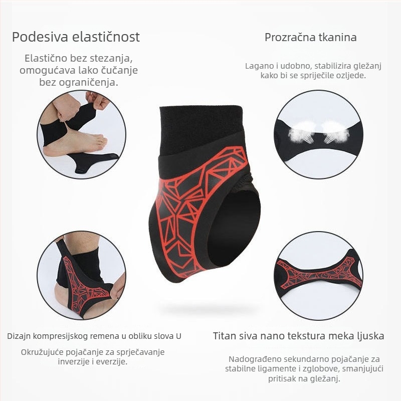 WARS/Voss Podrška za gležanj — ultra-tanka, prozračna kompresijska rukavica za trčanje i prevenciju uganuća