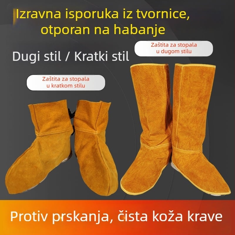 Zaštita stopala zavarivača od kravlje kože — dvostruki sloj, višekratna upotreba, zaštita; Marka Huayi; Podrijetlo Linyi