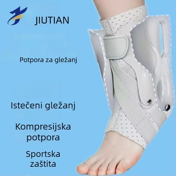 Prozračna gležnja ortoza s potporom ploče i podesivim remenom, kompresijska podrška za uganuće, nosiva uz cipele