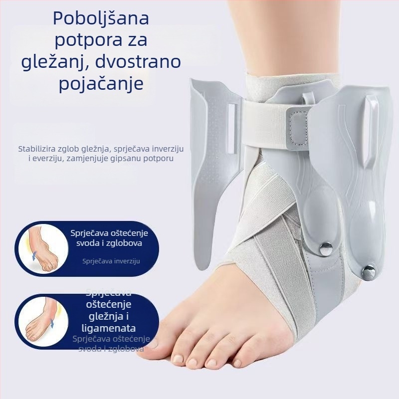 Prozračna gležnja ortoza s potporom ploče i podesivim remenom, kompresijska podrška za uganuće, nosiva uz cipele