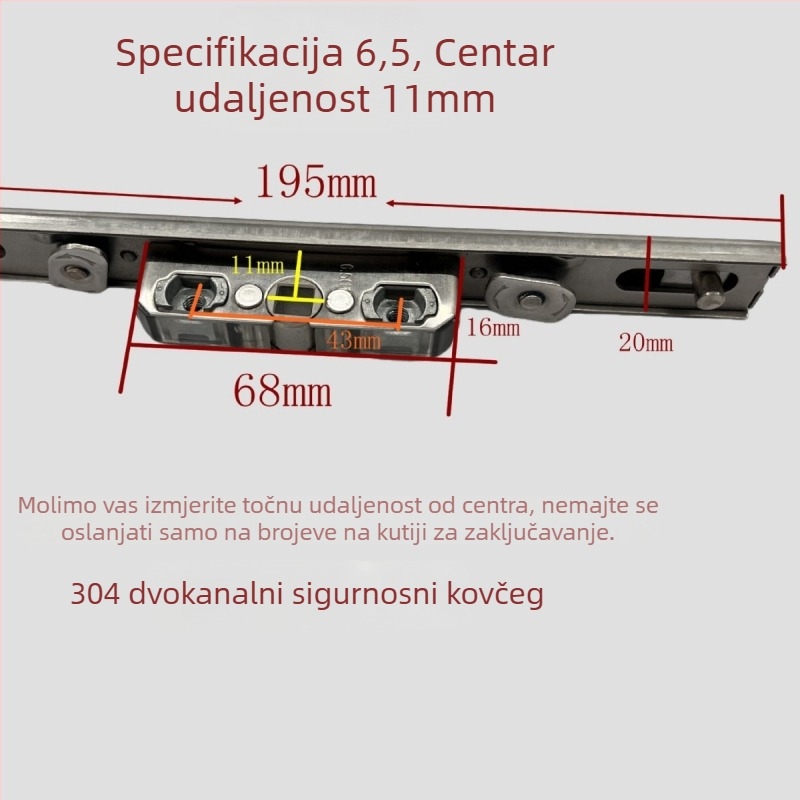 Kutija za zaključavanje od nehrđajućeg čelika s dvostrukim smjerom KL-01810 — točno odljevena osovina, moderni minimalistički dizajn