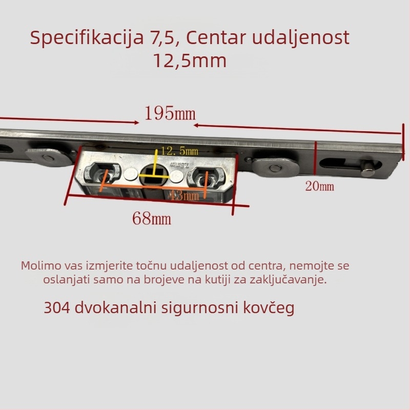 Kutija za zaključavanje od nehrđajućeg čelika s dvostrukim smjerom KL-01810 — točno odljevena osovina, moderni minimalistički dizajn