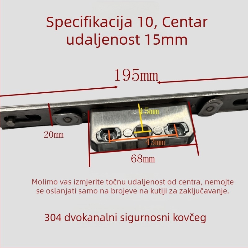 Kutija za zaključavanje od nehrđajućeg čelika s dvostrukim smjerom KL-01810 — točno odljevena osovina, moderni minimalistički dizajn