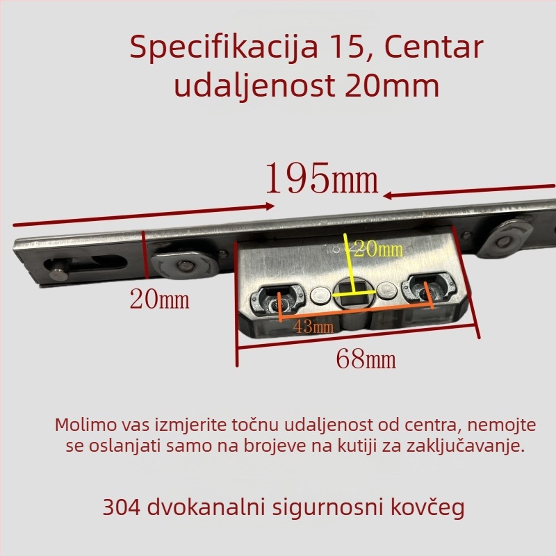 Kutija za zaključavanje od nehrđajućeg čelika s dvostrukim smjerom KL-01810 — točno odljevena osovina, moderni minimalistički dizajn