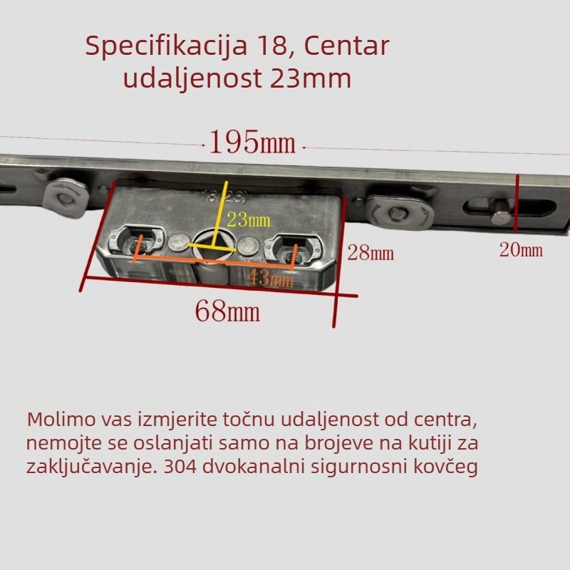 Kutija za zaključavanje od nehrđajućeg čelika s dvostrukim smjerom KL-01810 — točno odljevena osovina, moderni minimalistički dizajn