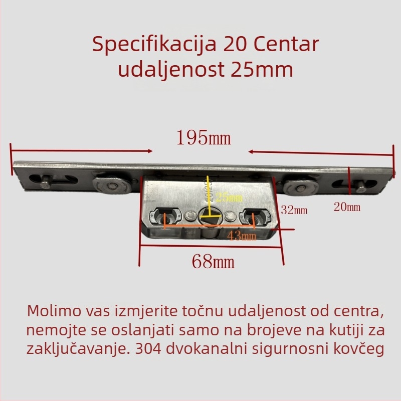 Kutija za zaključavanje od nehrđajućeg čelika s dvostrukim smjerom KL-01810 — točno odljevena osovina, moderni minimalistički dizajn