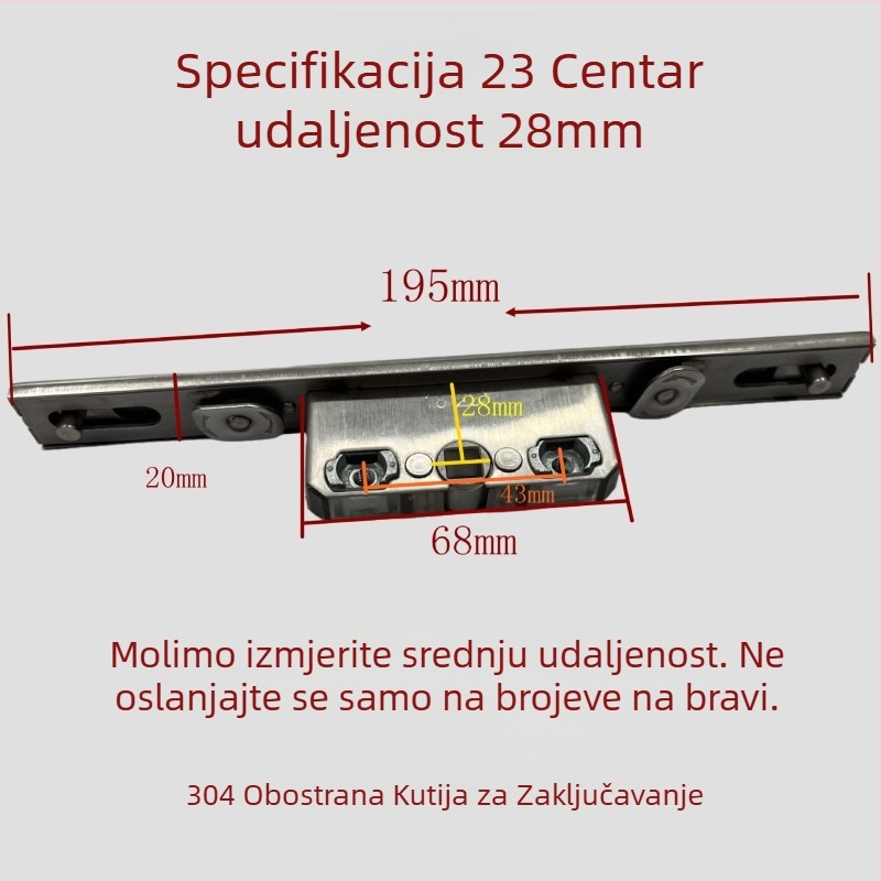 Kutija za zaključavanje od nehrđajućeg čelika s dvostrukim smjerom KL-01810 — točno odljevena osovina, moderni minimalistički dizajn