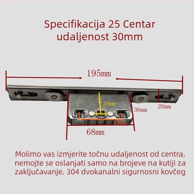 Kutija za zaključavanje od nehrđajućeg čelika s dvostrukim smjerom KL-01810 — točno odljevena osovina, moderni minimalistički dizajn
