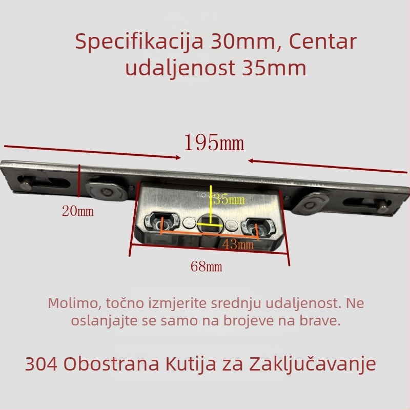 Kutija za zaključavanje od nehrđajućeg čelika s dvostrukim smjerom KL-01810 — točno odljevena osovina, moderni minimalistički dizajn
