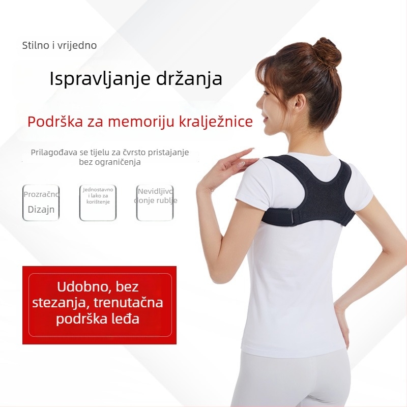 Yu Kai yk4550 Nevidljivi pojas za korekciju držanja s I-oblikom podrške za leđa za skoliozu i prevenciju grbavosti